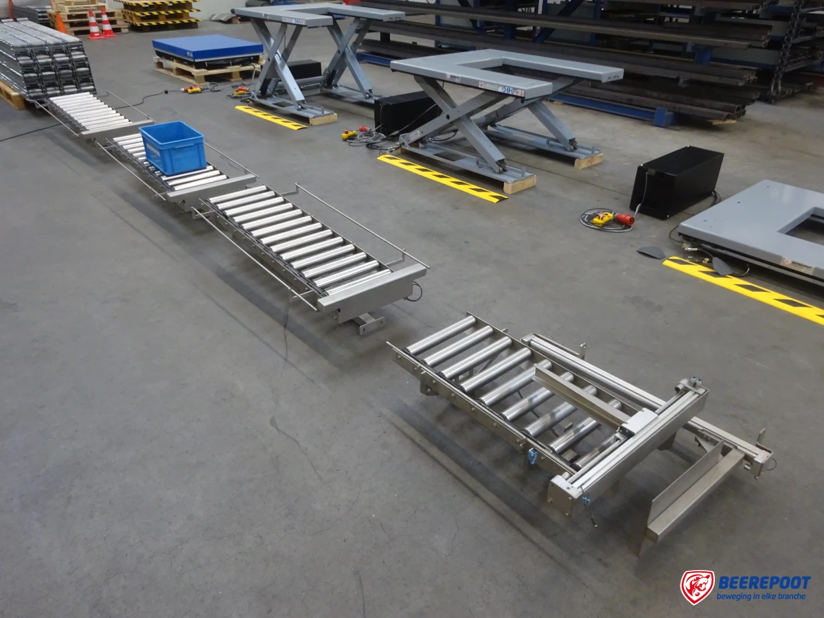 Rollenbaan, drive, RVS